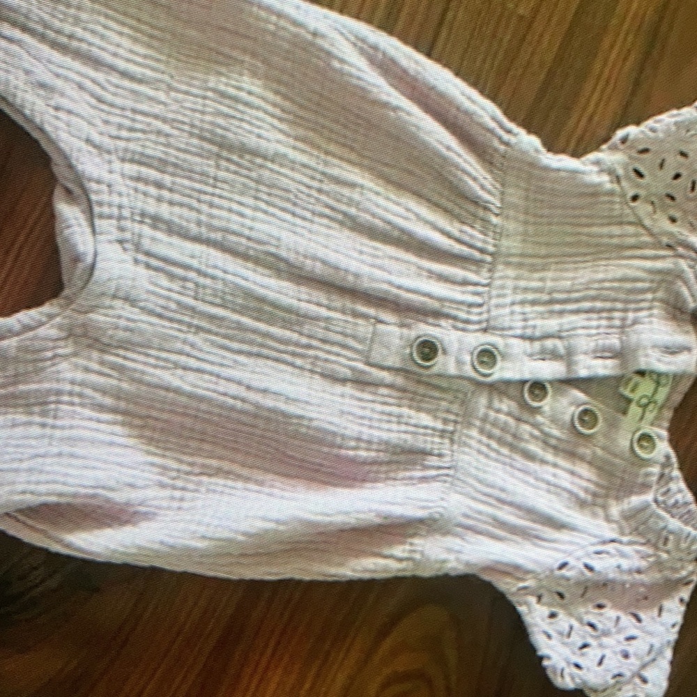 Charming lavender delicate eyelet details bodysuit
